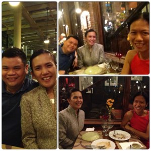 Great time to catch up with friends for belated birthday dinner. (Sorry Patty, your birthday always falls on race day)