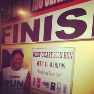 Eating and lots of eating. I targeted a race weight of 50 kilos so I hang out at 100 miles Cafe with these banners at the background.