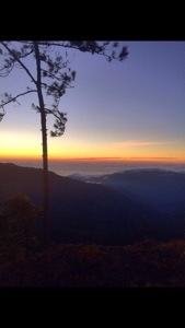 A beautiful sunrise that greets us as we finish the first quarter of the race