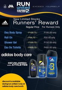 Run United 2 Promo Adidas Body Care booth