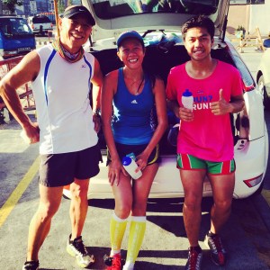 One of those suicidal morning runs with BDM 160 record holder Wilnar and friend Mel