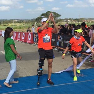 His physical condition might show clearly that the Marathon won't be easy, but he proved otherwise, Allan finished! Photo from Jaymie